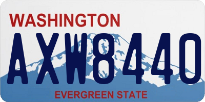 WA license plate AXW8440