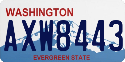 WA license plate AXW8443