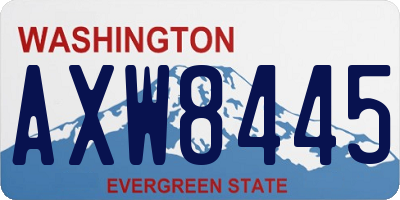 WA license plate AXW8445