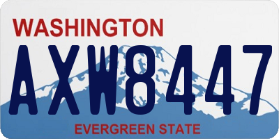WA license plate AXW8447
