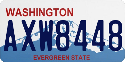 WA license plate AXW8448