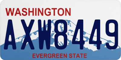 WA license plate AXW8449