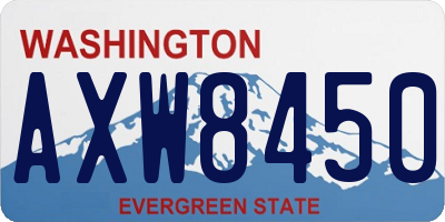 WA license plate AXW8450