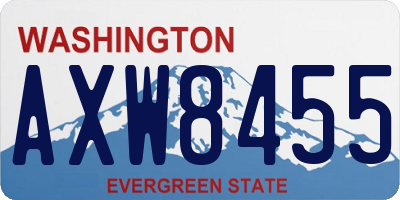 WA license plate AXW8455