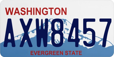 WA license plate AXW8457
