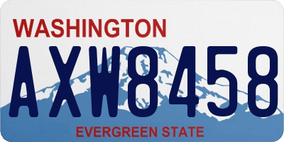 WA license plate AXW8458