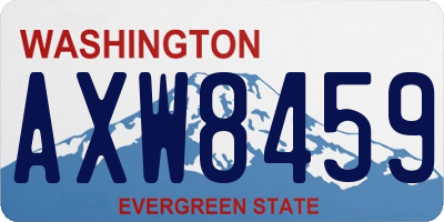 WA license plate AXW8459