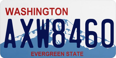 WA license plate AXW8460