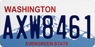 WA license plate AXW8461