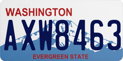 WA license plate AXW8463