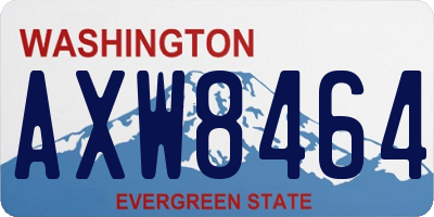 WA license plate AXW8464