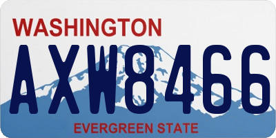 WA license plate AXW8466