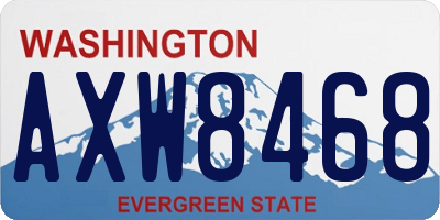 WA license plate AXW8468
