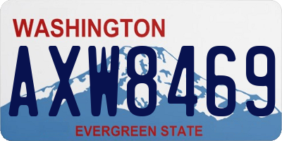 WA license plate AXW8469