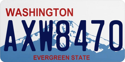 WA license plate AXW8470