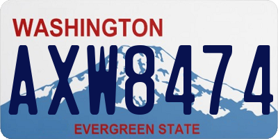 WA license plate AXW8474