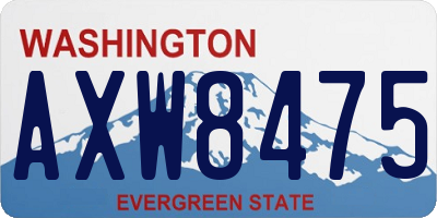 WA license plate AXW8475