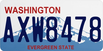 WA license plate AXW8478