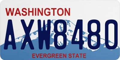 WA license plate AXW8480