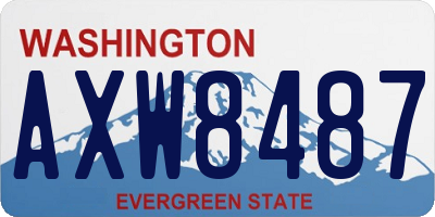 WA license plate AXW8487