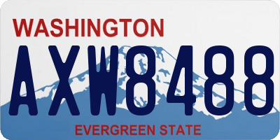 WA license plate AXW8488