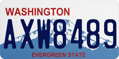 WA license plate AXW8489