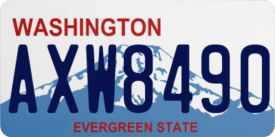 WA license plate AXW8490