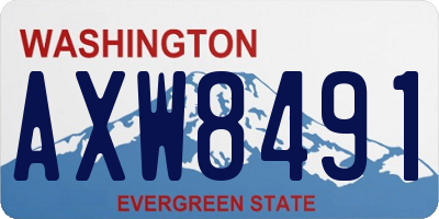 WA license plate AXW8491