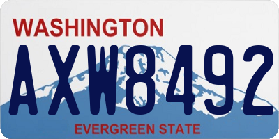 WA license plate AXW8492