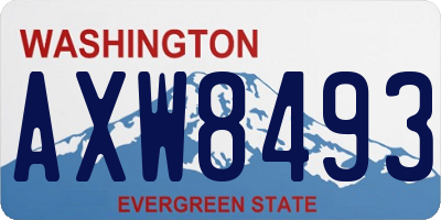 WA license plate AXW8493