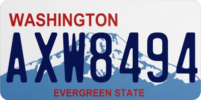 WA license plate AXW8494