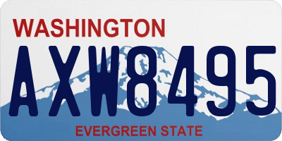 WA license plate AXW8495