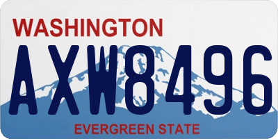 WA license plate AXW8496