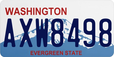 WA license plate AXW8498
