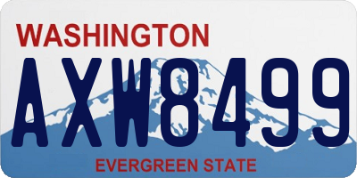 WA license plate AXW8499