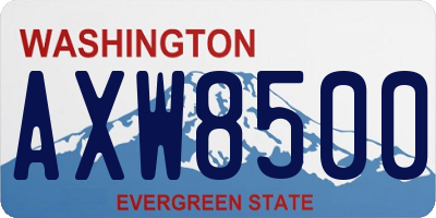 WA license plate AXW8500