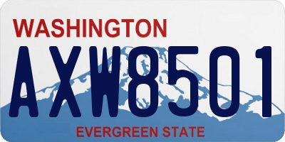 WA license plate AXW8501