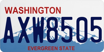 WA license plate AXW8505