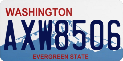 WA license plate AXW8506