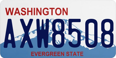 WA license plate AXW8508