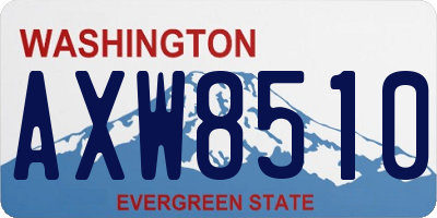WA license plate AXW8510