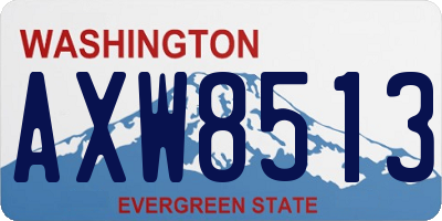 WA license plate AXW8513