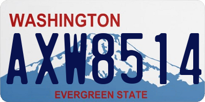 WA license plate AXW8514
