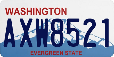 WA license plate AXW8521