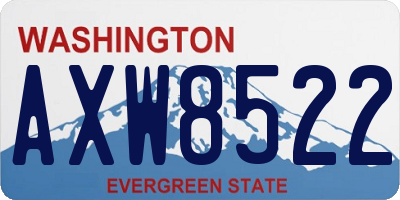 WA license plate AXW8522