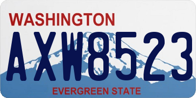 WA license plate AXW8523
