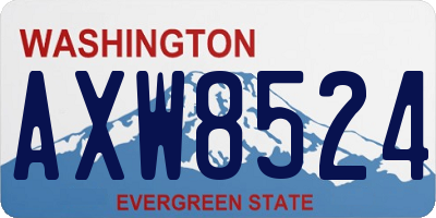 WA license plate AXW8524