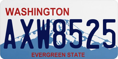 WA license plate AXW8525