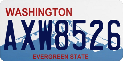 WA license plate AXW8526