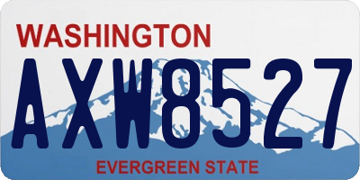 WA license plate AXW8527